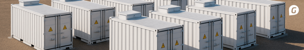 Sistemas de almacenamiento de energía en baterías (BESS) instalados en contenedores para optimizar el consumo eléctrico de empresas.