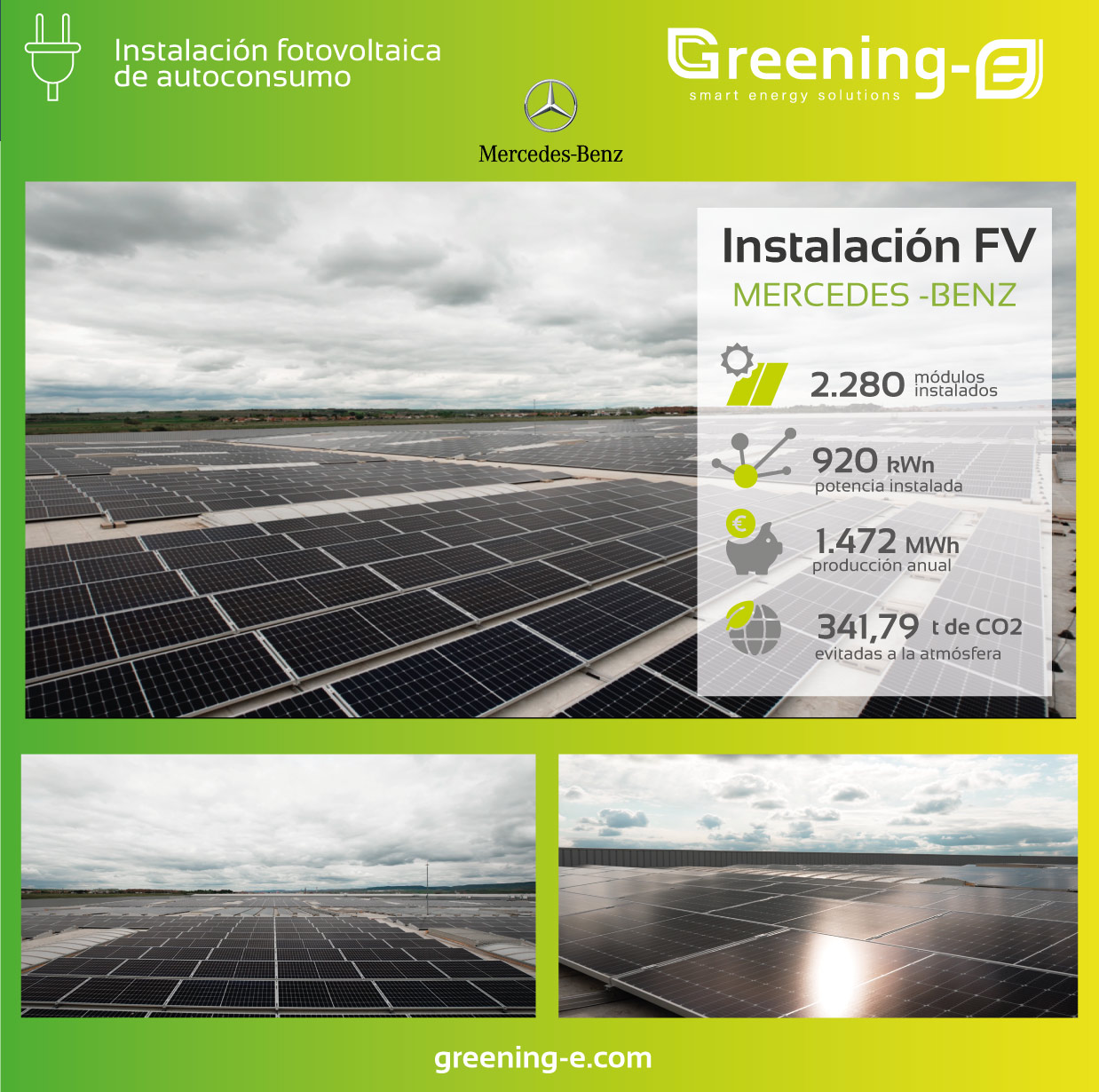 Instalaciones fotovoltaica Greening para mercedes benz
