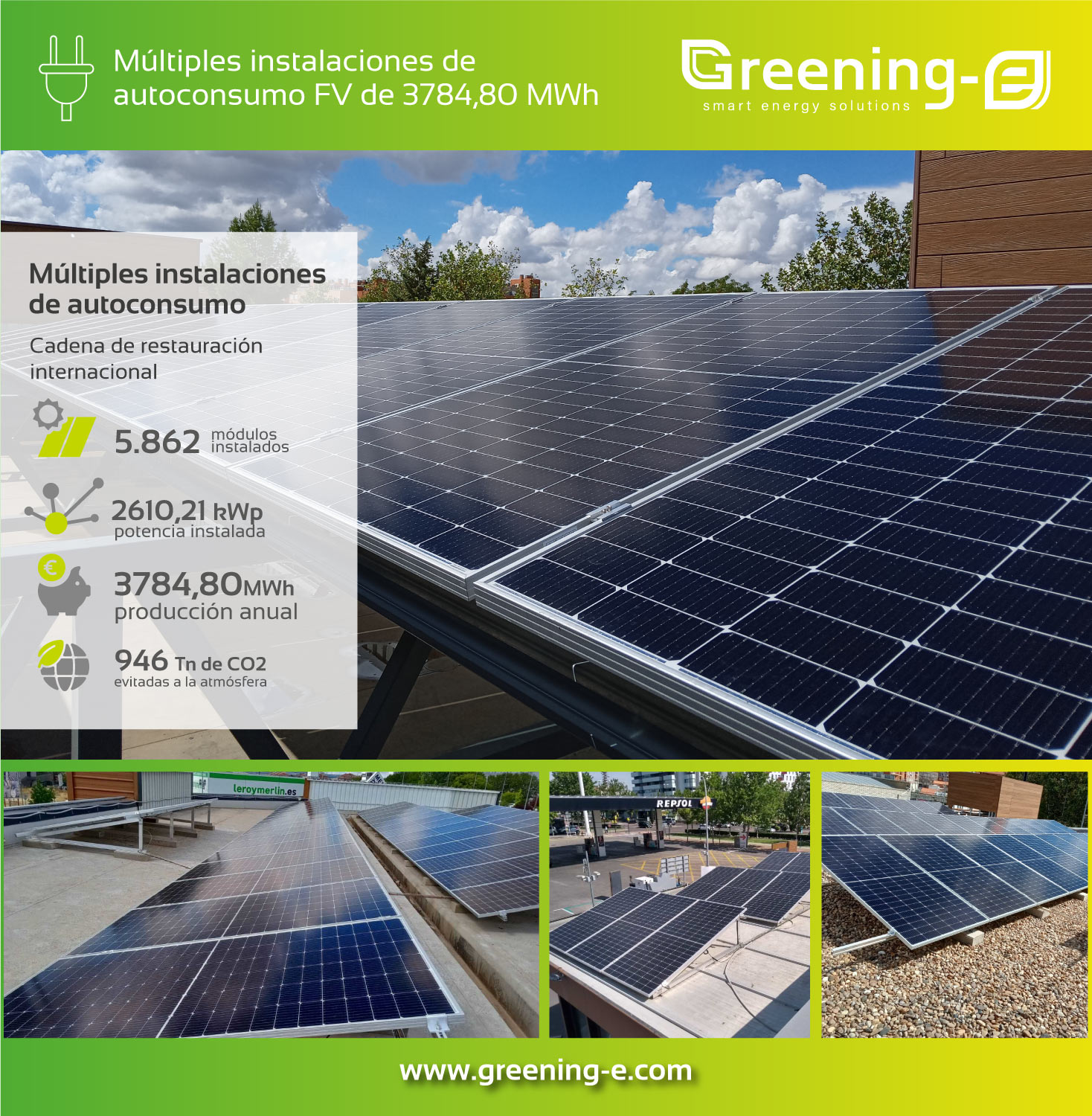 Instalacion fotovoltaica cadena de restauración internacional