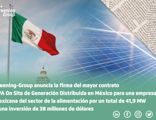 Greening Group firma el mayor contrato PPA On Site de Generación Distribuida en México para una empresa mexicana del sector de la alimentación por un total de 41,9 MW y una inversión de 38 millones de dólares
