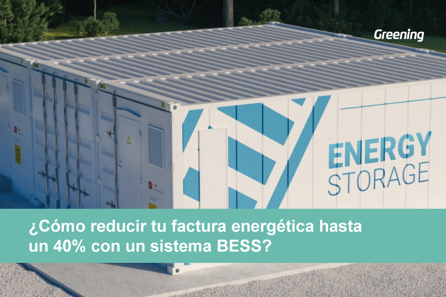 Sistema BESS de almacenamiento energético instalado en una empresa industrial para optimizar el consumo eléctrico y reducir costes.