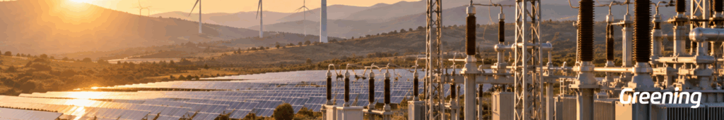 Instalación solar y eólica conectada a infraestructura eléctrica