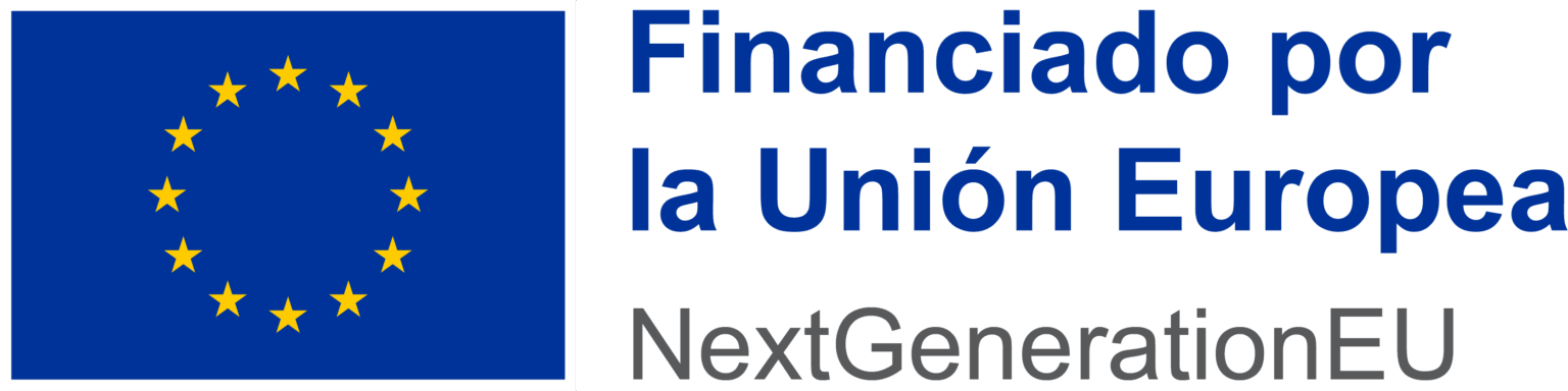 Logotipo de la Unión Europea con el texto “Financiado por la Unión Europea – NextGenerationEU”.