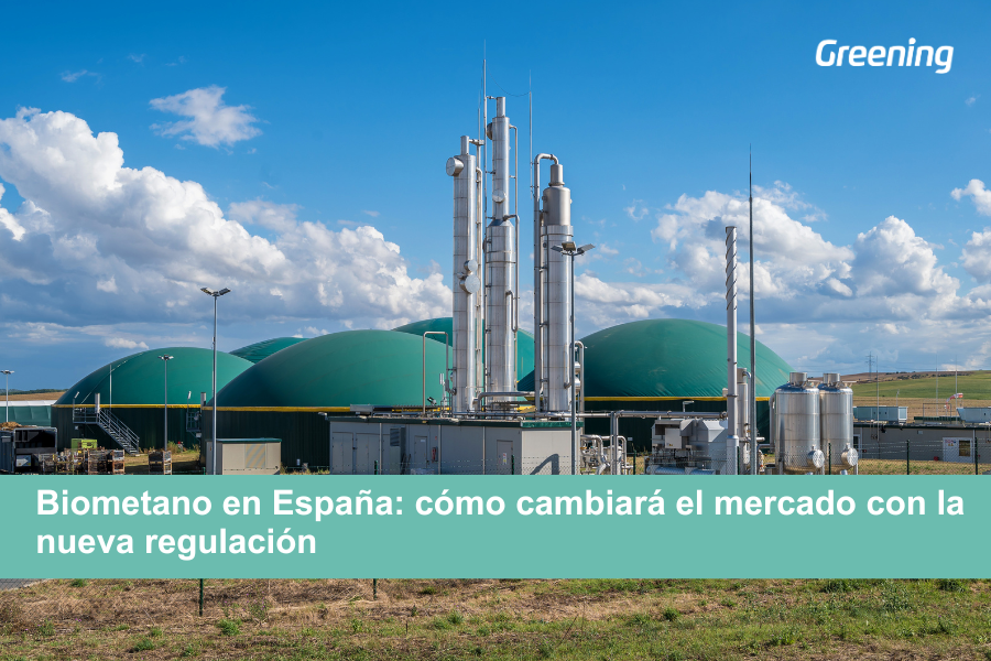 Planta de biometano en España con infraestructura de producción de gas renovable y digestores industriales