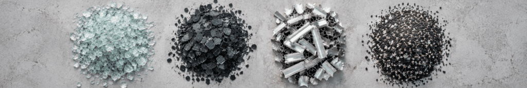 Materiales recuperados del reciclaje de paneles solares