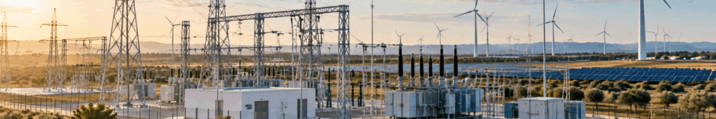 Infraestructura eléctrica integrada con energía solar y eólica